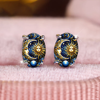 Celestial Cosmic Oval Earrings