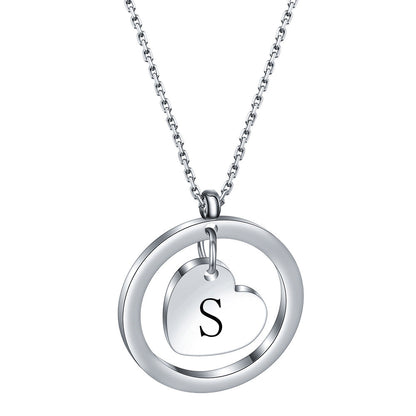 Initial Heart Pendant Necklace