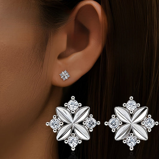 Crystal Floral Stud Earrings