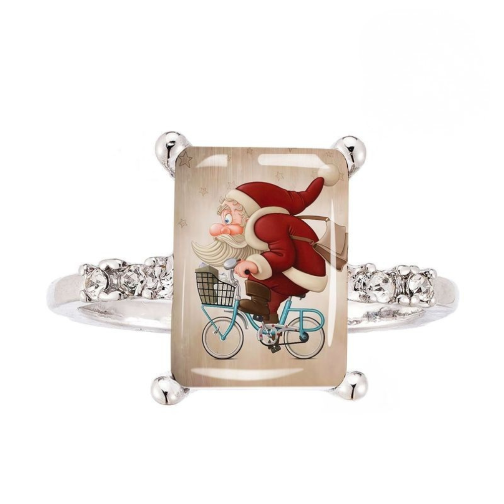 Santa Biking Square Ring