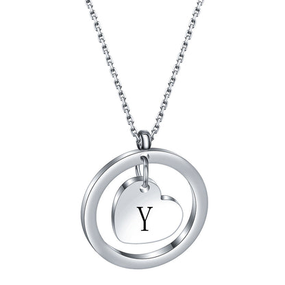 Initial Heart Pendant Necklace