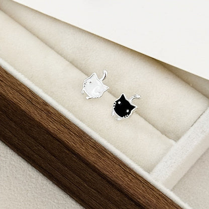 Black Cat Stud Earrings