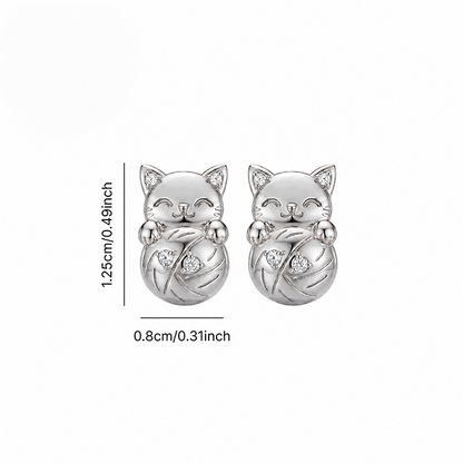 Lucky Cat Stud Earrings