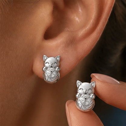 Lucky Cat Stud Earrings