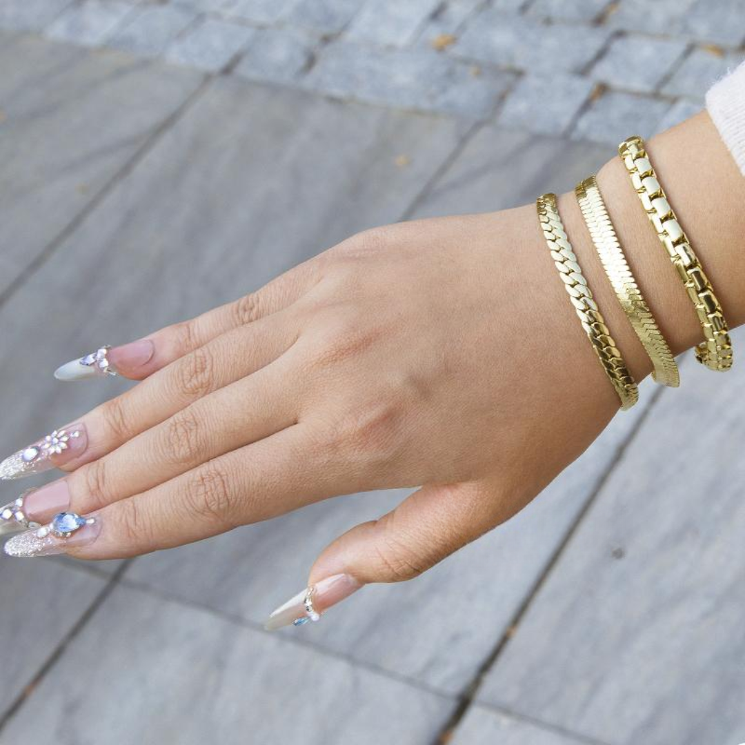 3pc 14k Plated Bracelet