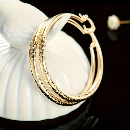 14k Sparkling Hoop Earrings