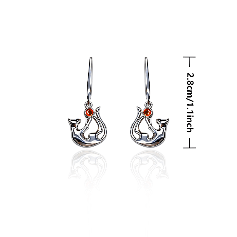 Cat Crystal Drop Earrings