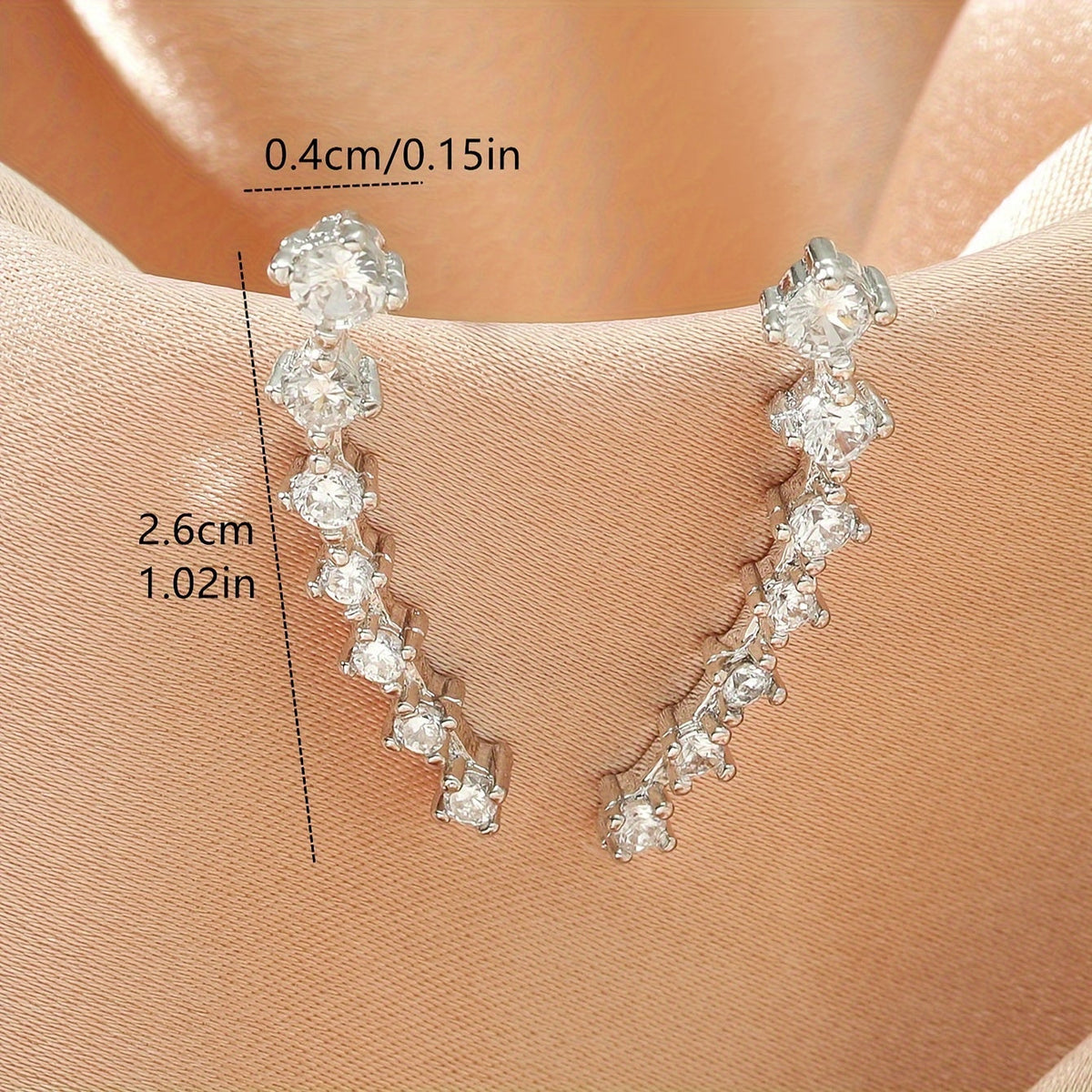 Crystal Arc Climber Earrings