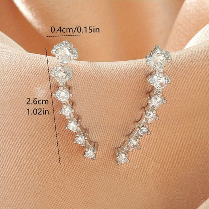 Crystal Arc Climber Earrings