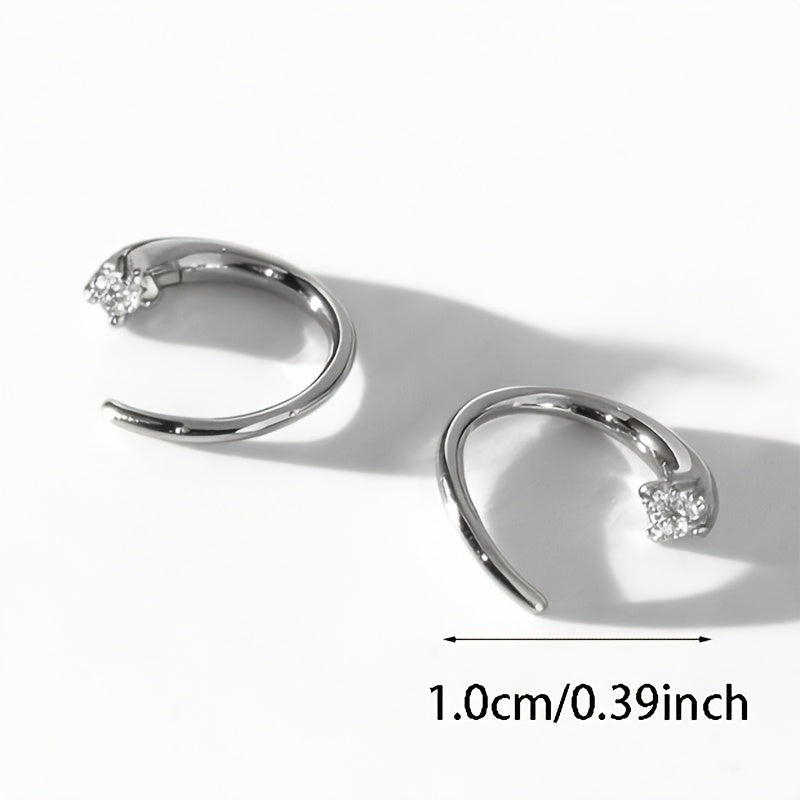 Crystal Open Hoop Earrings