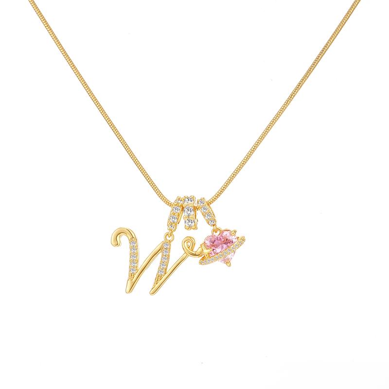 Initial Heart Charm Necklace