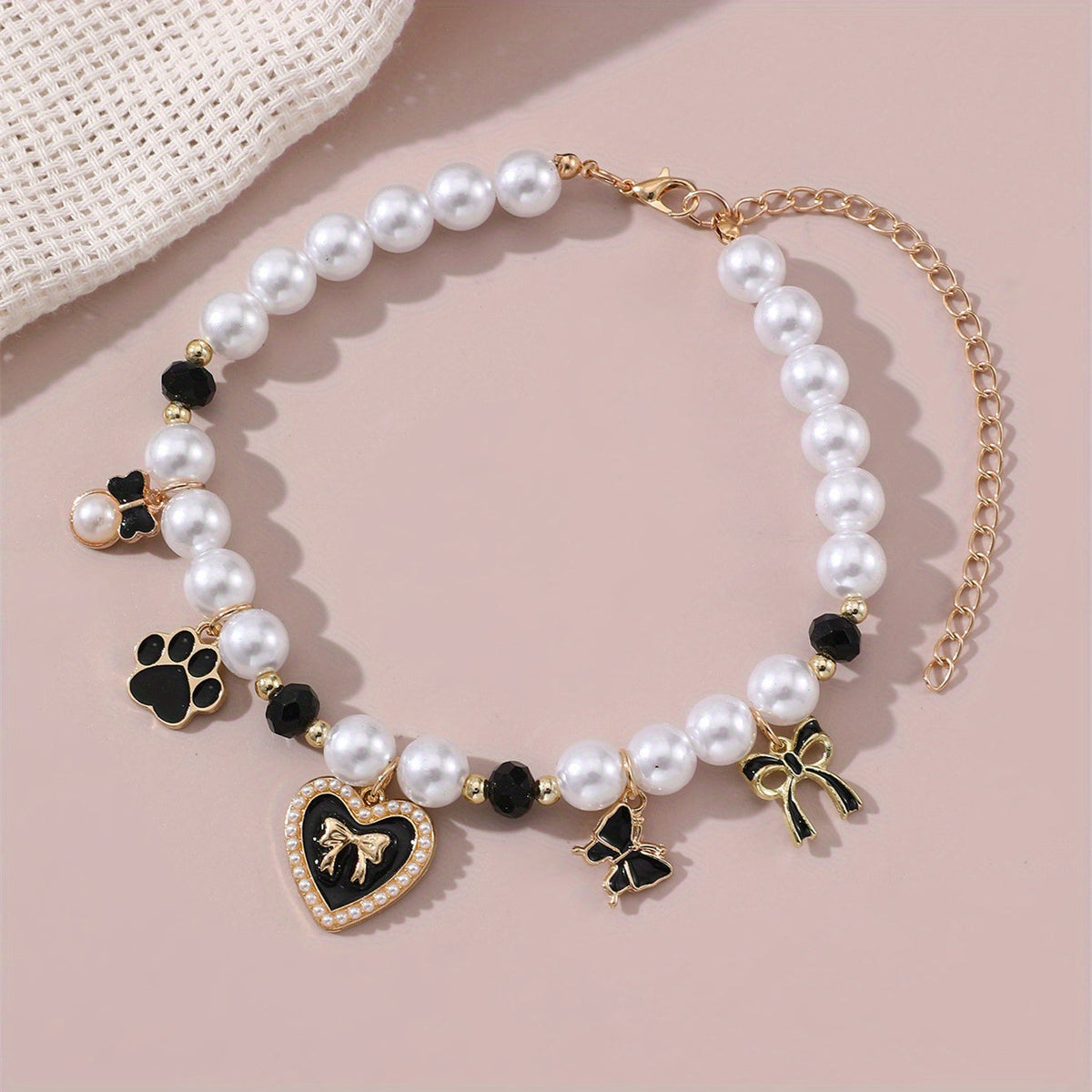 Pearl Charm Cat Necklace