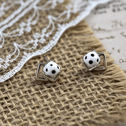 Geometric Soccer Stud Earrings