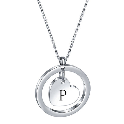Initial Heart Pendant Necklace