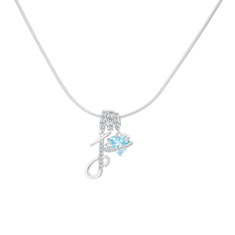 Initial Heart Charm Necklace