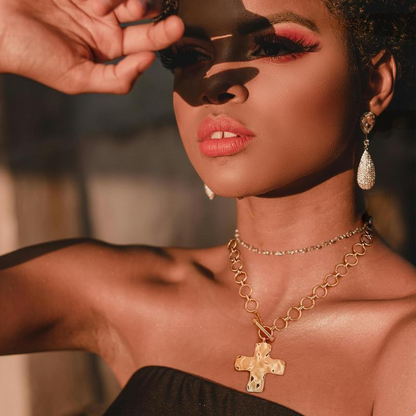 Dainty Cross Toggle Necklace