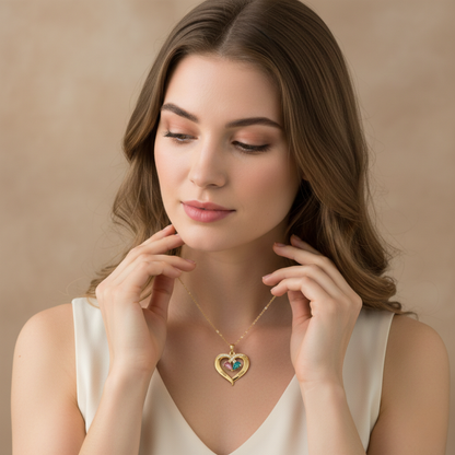 Birthstone Heart Necklace