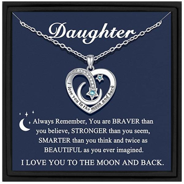 To My Daughter Star & Moon Necklace