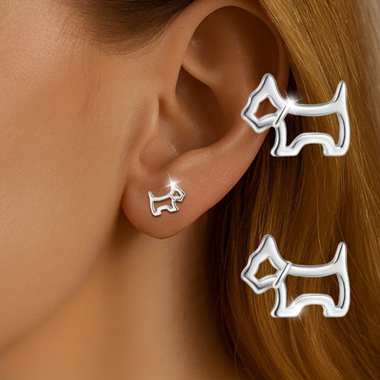 Minimalist Dog Stud Earrings