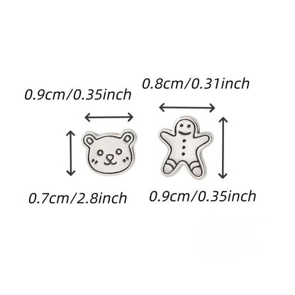 Bear & Gingerbread Stud Earrings