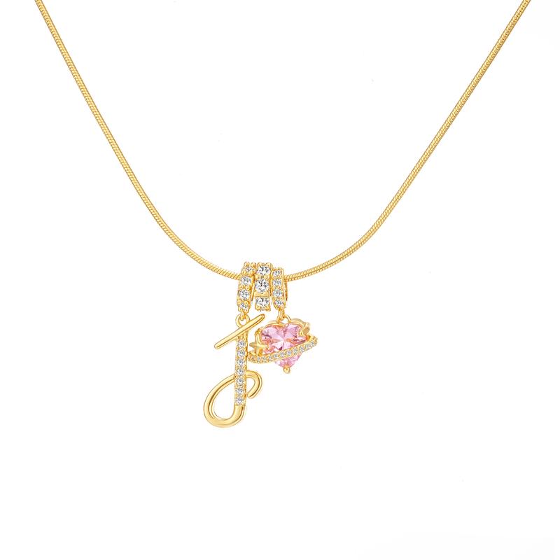 Initial Heart Charm Necklace