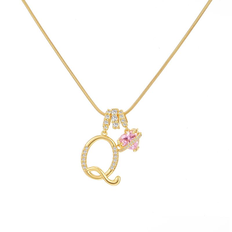 Initial Heart Charm Necklace