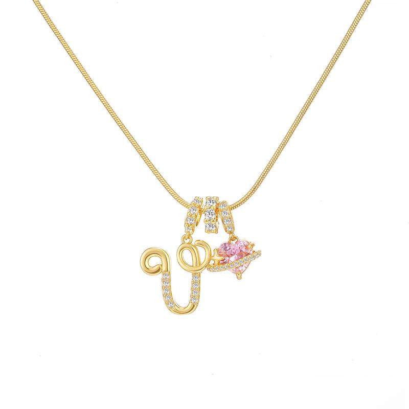 Initial Heart Charm Necklace
