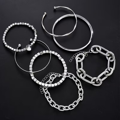 7pc Chunky Stackable Bracelet Set