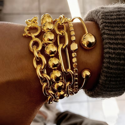 5pc Chunky Stack Bracelet Set