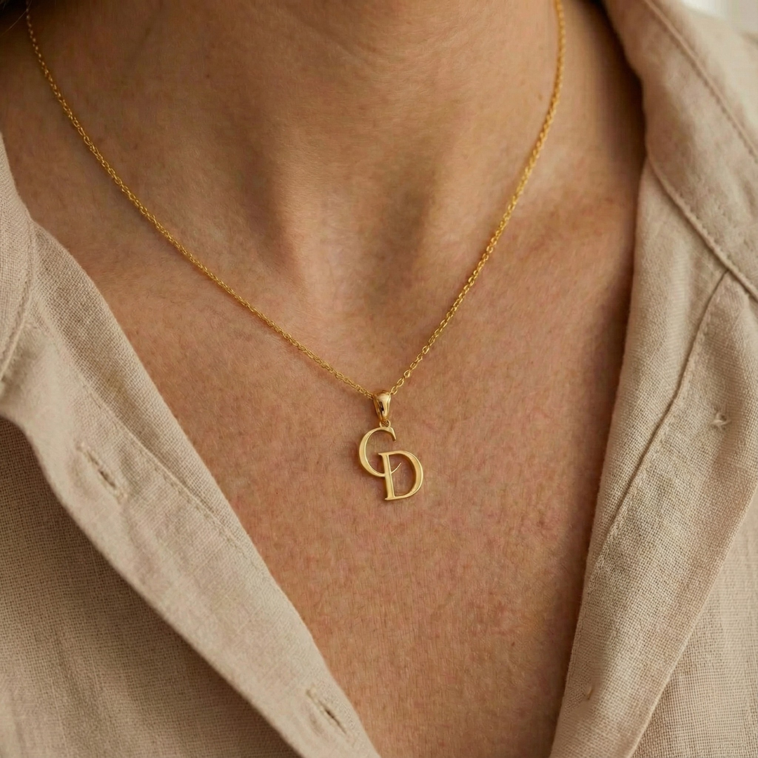 Personalized Letter Necklace w/FREE Matching Bracelet