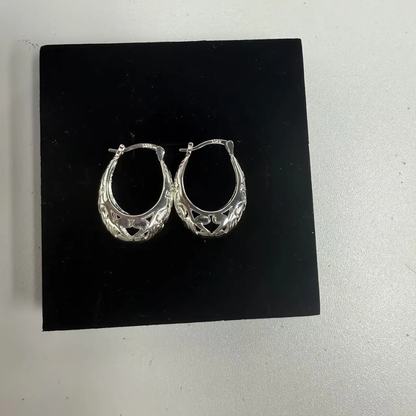 Silver Dangle Hoop Earrings