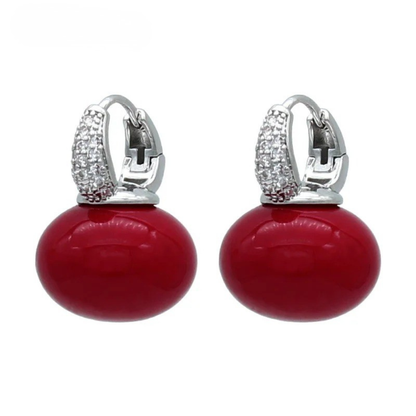 Round Pan Large Pearl Earrings