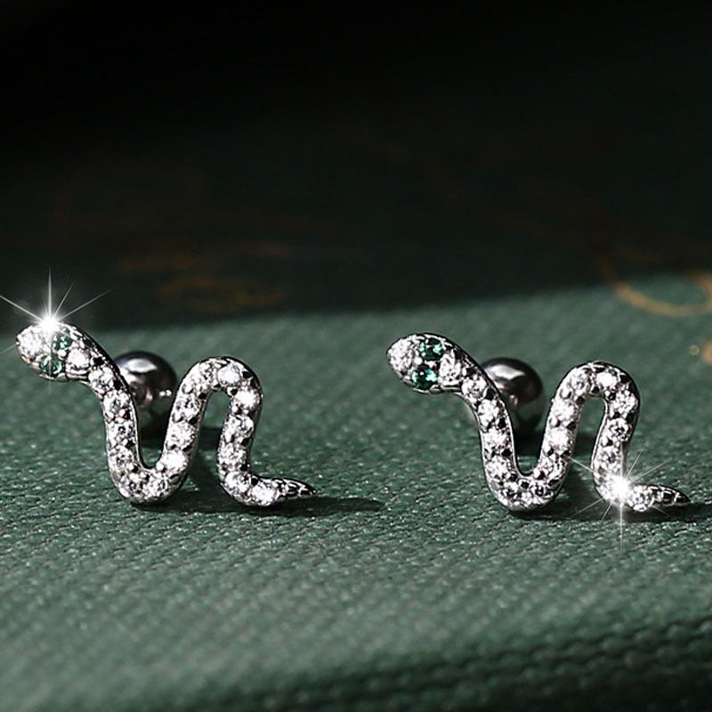 Crystal Snake Stud Earrings
