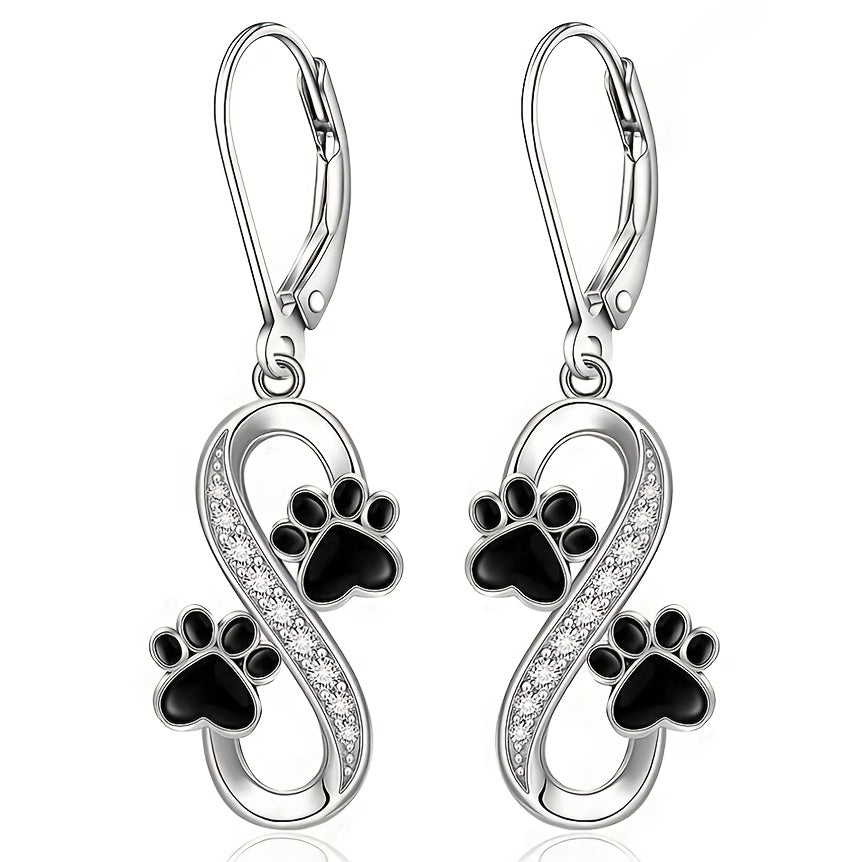 Infinity Paw Drop Earrings