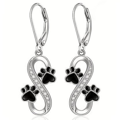 Infinity Paw Drop Earrings