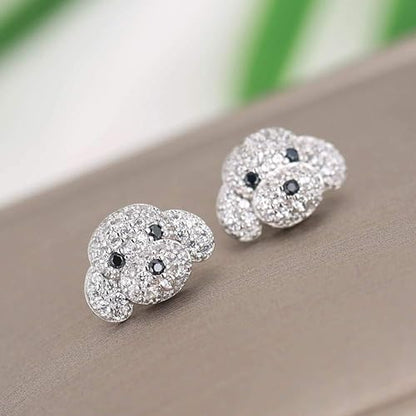 Crystal Puppy Stud Earrings