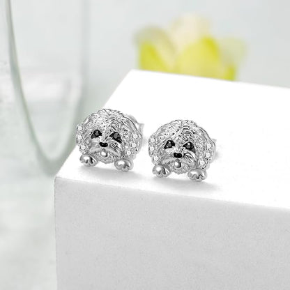 Crystal Puppy Stud Earrings