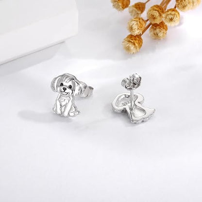 Sitting Puppy Stud Earrings
