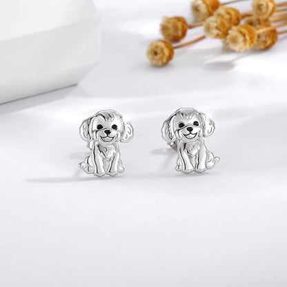 Sitting Puppy Stud Earrings