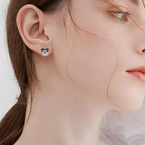 Schnauzer Dog Stud Earrings