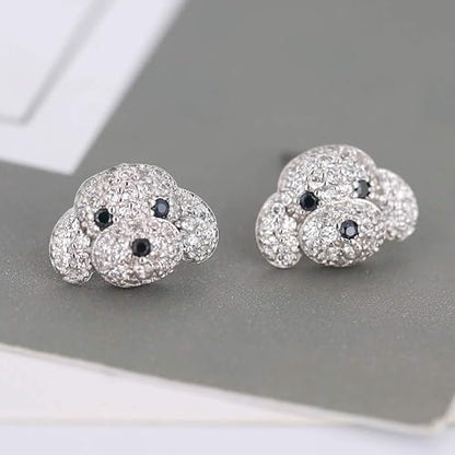 Crystal Puppy Stud Earrings