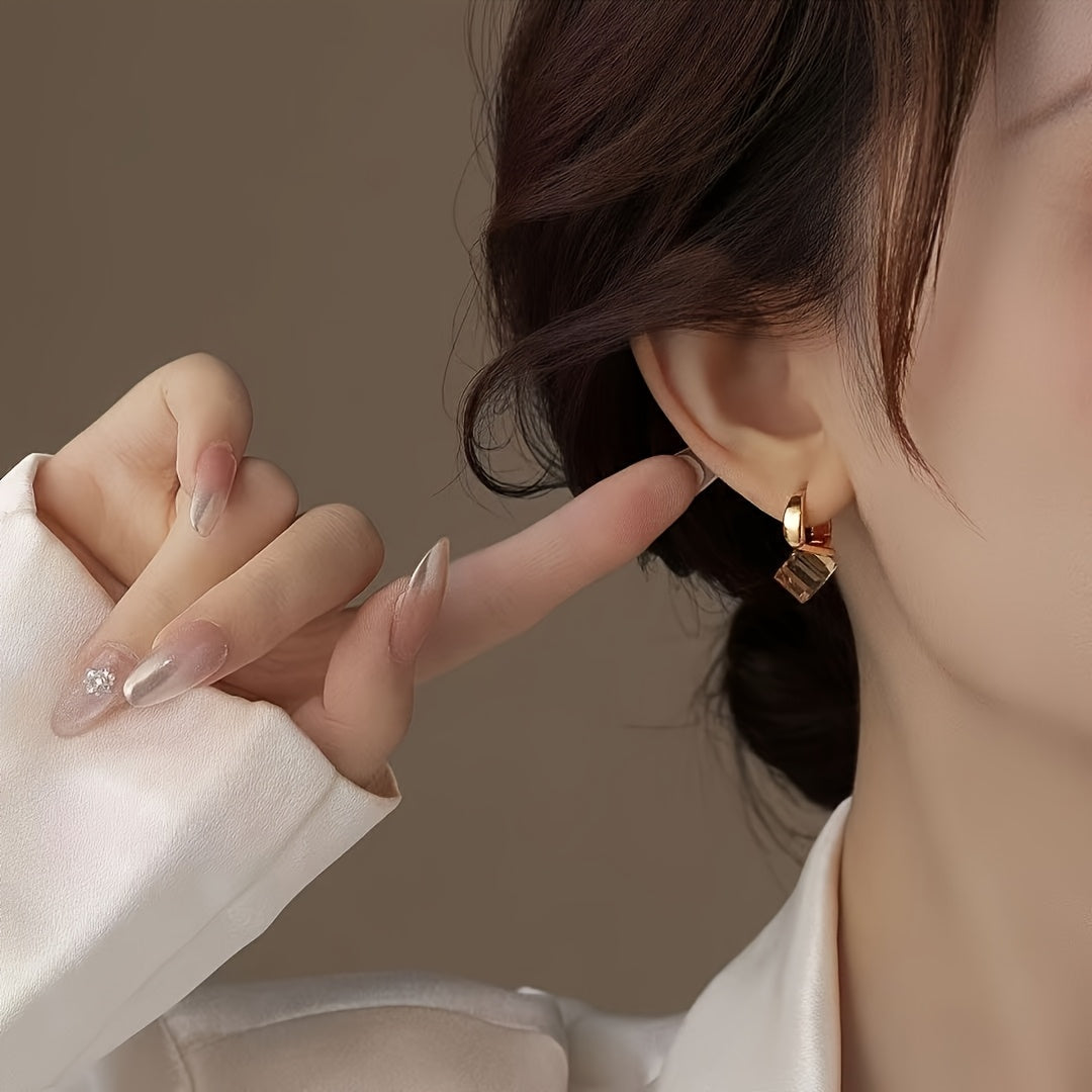 Amber Crystal Hoop Earrings