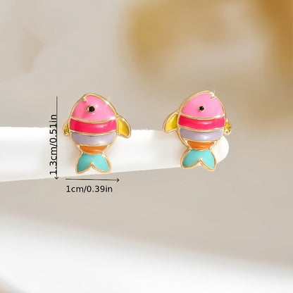 Colorful Fish Stud Earrings