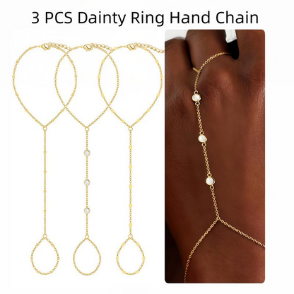 3pc 14k Hand Chain Bracelet