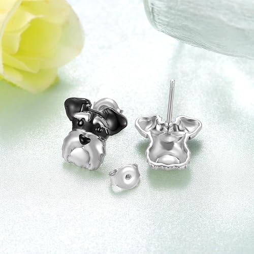 Schnauzer Dog Stud Earrings
