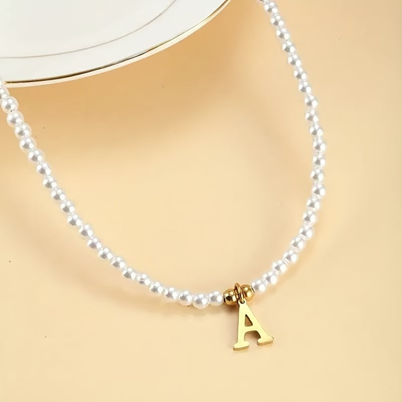 Personalized Pearl Initial Necklace