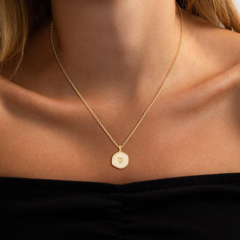 Two Tone Glow Heart Necklace