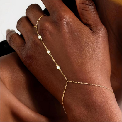 3pc 14k Hand Chain Bracelet