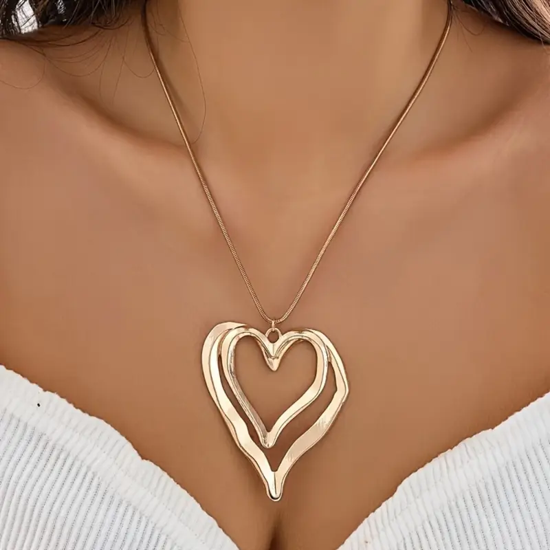 Twin Hollow Hearts Necklace