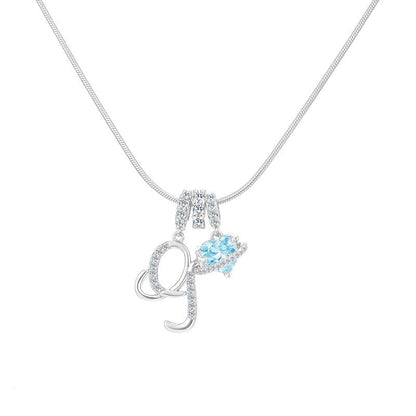 Initial Heart Charm Necklace